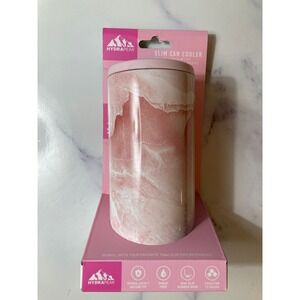 Hydrapeak Pink Marble Slim Can Cooler Insulated Double Walled Vacuum Sealed